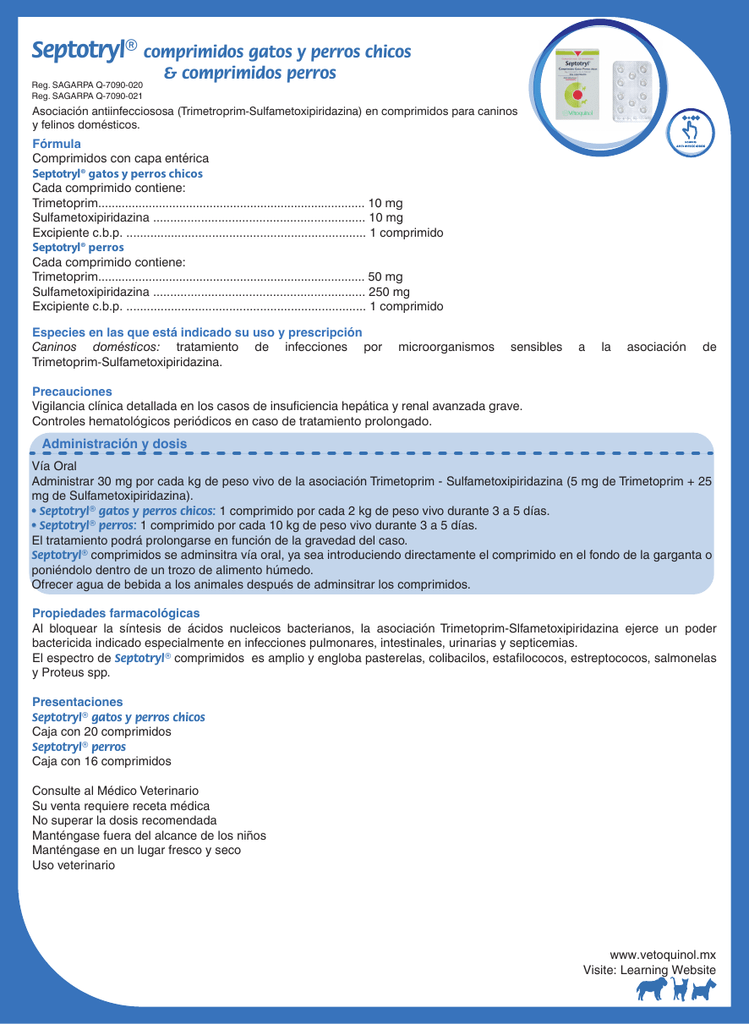 Antiinfecciosos Septotryl Comprimidos Pag 1