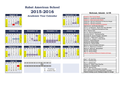 2016 Calendar - The Rabat American School