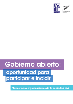 GOBIERNO ABIERTO: OPORTUNIDAD PARA PARTICIPAR E