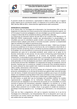 El presente estudio de conveniencia y oportunidad se - Ies