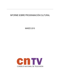 informe. - Consejo Nacional de Televisión, CNTV