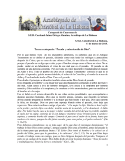 Catequesis de Cuaresma de S.E.R. Cardenal Jaime Ortega Alamino