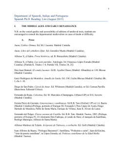 Department of Spanish, Italian and Portuguese Spanish Ph.D