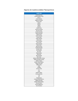 Algunos de nuestros análisis Fisicoquímicos
