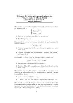 Junio 2015 enunciados - Matemáticas con Derive