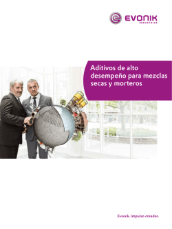 Aditivos de alto desempeño para mezclas secas y morteros