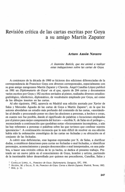 Revisión crítica de las cartas escritas por Goya a su amigo Martín