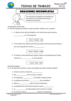 FICHAS DE TRABAJO ORACIONES INCOMPLETAS