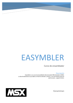 Easymbler – Tutorial de ensamblador MSX (Néstor