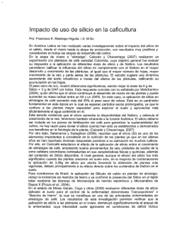 |mpacto de uso de silicio en la caficultura