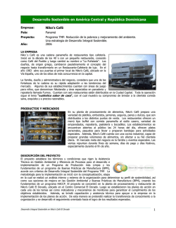 Niko´s Café - Desarrollo Integral Sostenible
