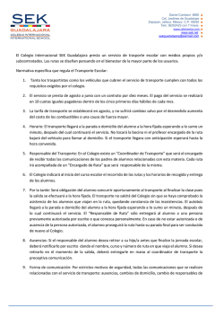 Reglamento Transporte - Colegio Internacional SEK Guadalajara