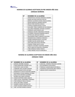 nomina de alumnas aceptadas en pre