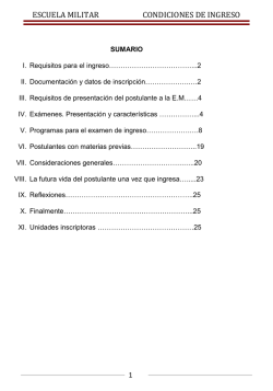 ESCUELA MILITAR CONDICIONES DE INGRESO