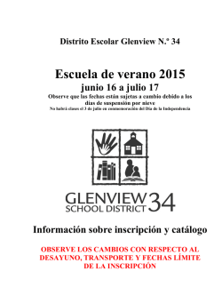 Escuela de verano 2015 - Glenview Public School District #34