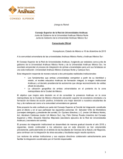 ¡Venga`tu`Reino!` ` ` Consejo!Superior!de!la!Red!de!Universidades