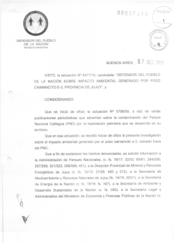 Resolución DPN Nº 67/15 - Defensor del Pueblo de la Nación