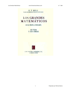 Los Grandes Matematicos - E. T. Bell