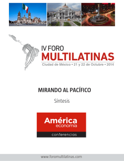 MIRANDO AL PACÍFICO - Foro Multilatinas 2015