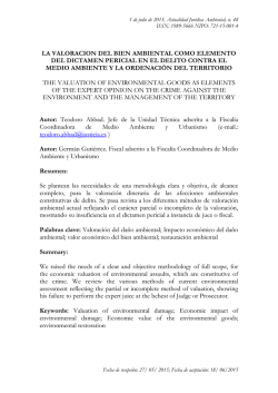 la valoracion del bien ambiental como elemento del dictamen