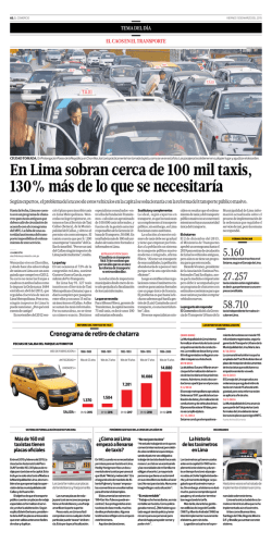 En Lima sobran cerca de 100 mil taxis, 130% más de
