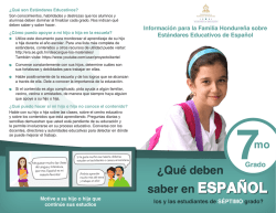 Información para la Familia Hondureña sobre Estándares Educativos