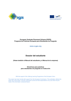 Dossier del estudiante - The European Graduate Placement Scheme
