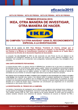 IKEA, OTRA MANERA DE INVESTIGAR, OTRA MANERA