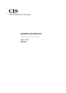BARÓMETRO DE MARZO 2015 AVANCE DE RESULTADOS
