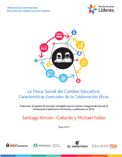 La Física Social del Cambio Educativo: Santiago Rincón