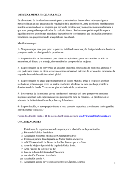 NINGUNA MUJER NACE PARA PUTA 371 firmas
