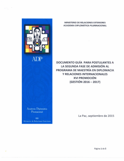 La Paz, septiembre de 2015 - Academia Diplomática Plurinacional