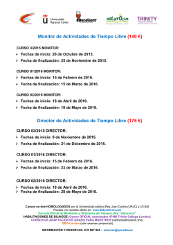 Cursos Tiempo Libre AsturOcio 2015-2016
