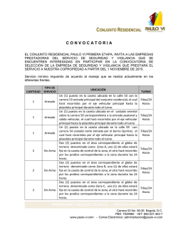 EMPRESA DE SEGURIDAD - Conjunto Residencial Paulo VI