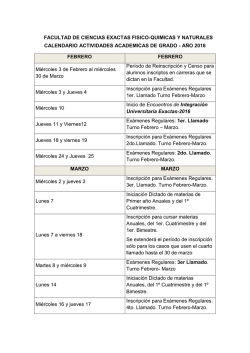 Calendario Académico - Facultad de Ciencias Exactas