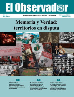 Memoria y Verdad: territorios en disputa