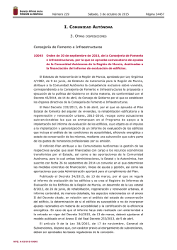 Orden de 30 de septiembre de 2015, de la Consejería de Fomento e