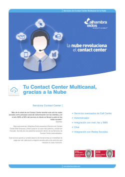 Tu Contact Center Multicanal, gracias a la Nube - Alhambra