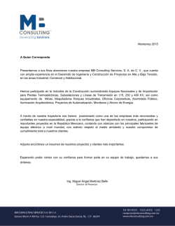 Monterrey 2015 A Quien Corresponda: Presentamos a sus finas