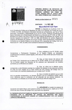 Estatuto de Asociación Adulto Mayor - Santiago