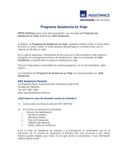 Condiciones Programa Asistencia en Viaje AXA