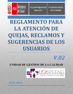 reglamento para la atención de quejas, reclamos y sugerencias de