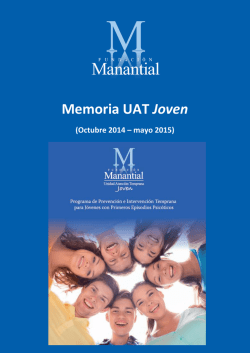 Memoria UAT Joven - Fundación Manantial
