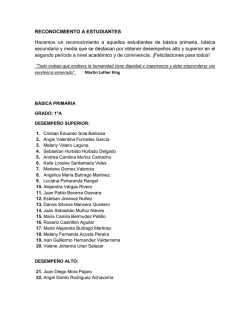 RECONOCIMIENTO A ESTUDIANTES Hacemos un reconocimiento