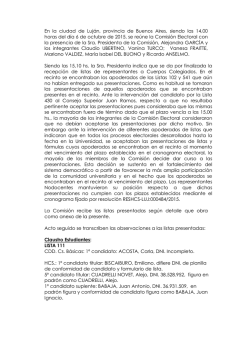 En la ciudad de Luján, provincia de Buenos Aires, siendo las 14,00