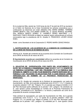 En la ciudad de Olite, siendo las 13,00 horas de d&iacute;a 27 de abril de