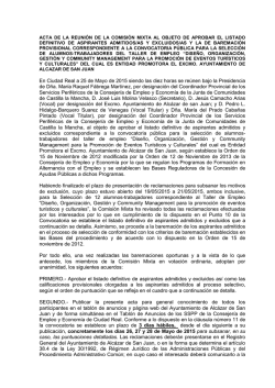 En Ciudad Real a 25 de Mayo de 2015 siendo las diez horas se