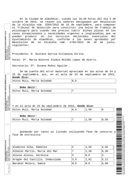 En la Ciudad de Almu&ntilde;&eacute;car, siendo las 10,30 horas del d&iacute;a 5 de