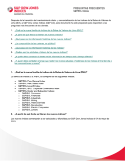 PREGUNTAS FRECUENTES - S&P Dow Jones Indices