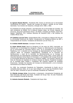 Reseña biográfica Patronos FAD - Fundación de Ayuda contra la